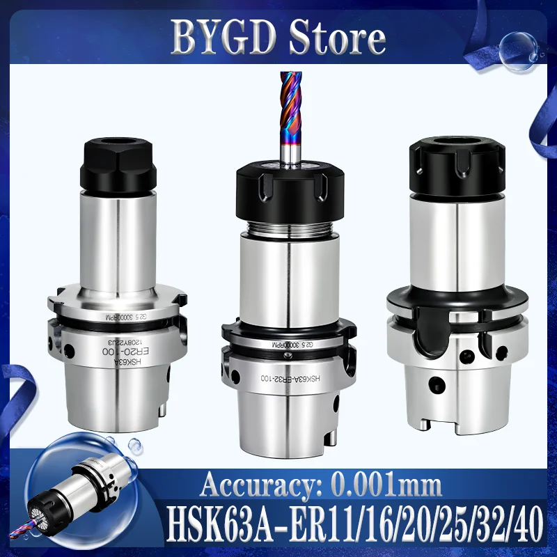 BYGD  0.001mm HSK HSKA63 HSK63A ̵, ER ER11 ER16 ER20 ER25 ER32 ER40 ,  и. ,    